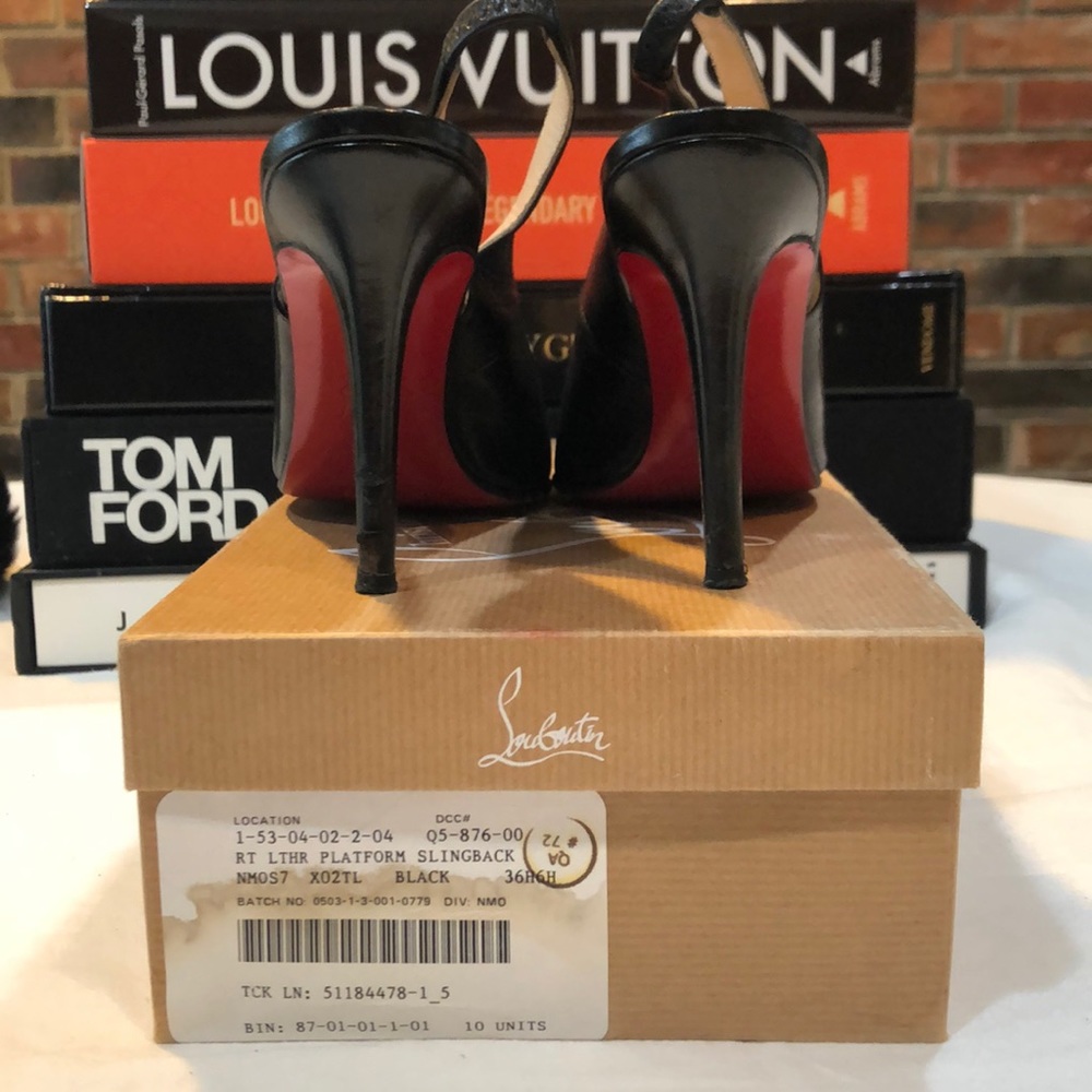 Christian Louboutin Leather Slingbacks Size 36.5 - Picture 4 of 6